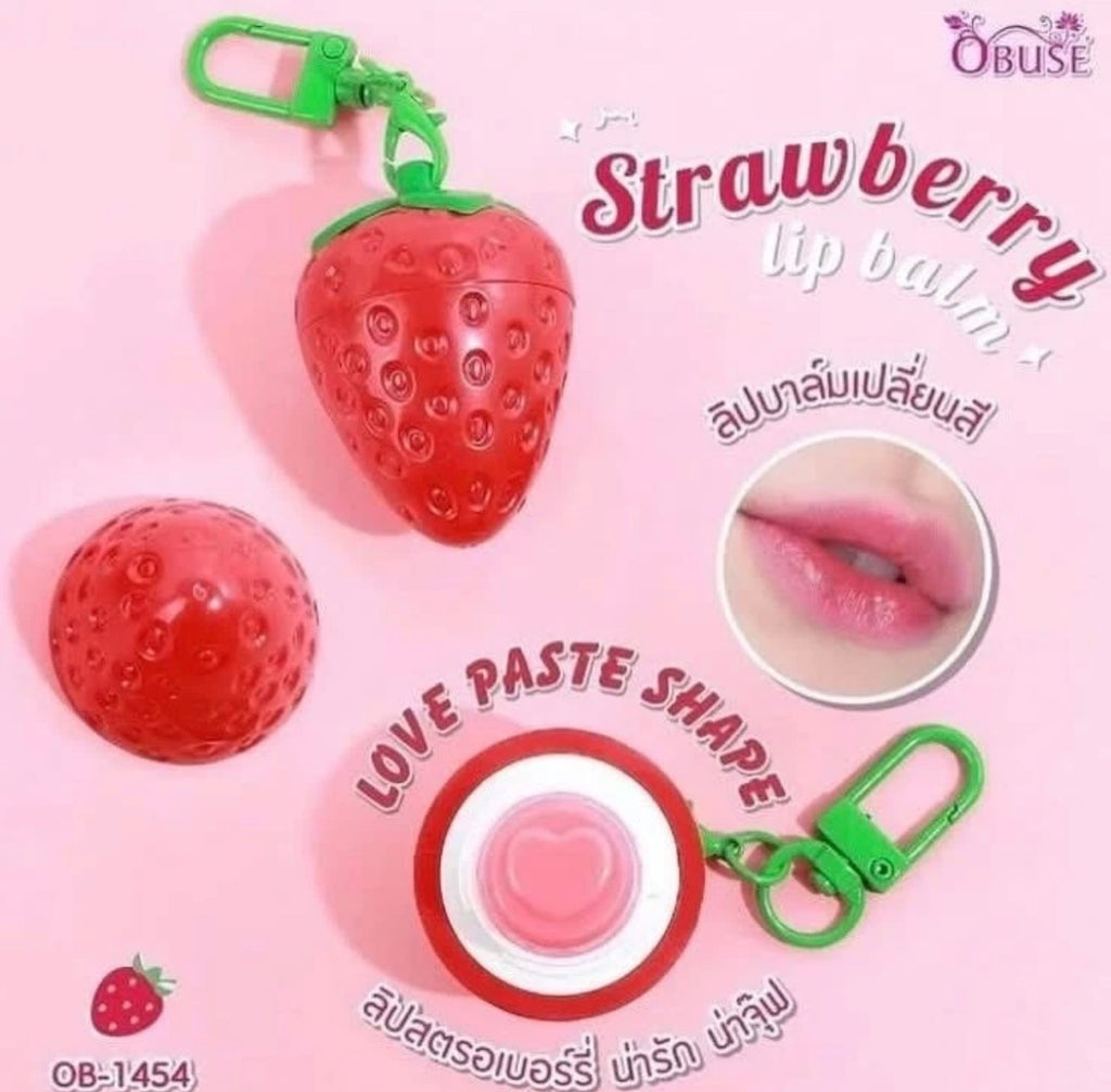 Obuse Strawberry Magic Lip Balm Color - Adjusting Moisturizing Smooth Tint