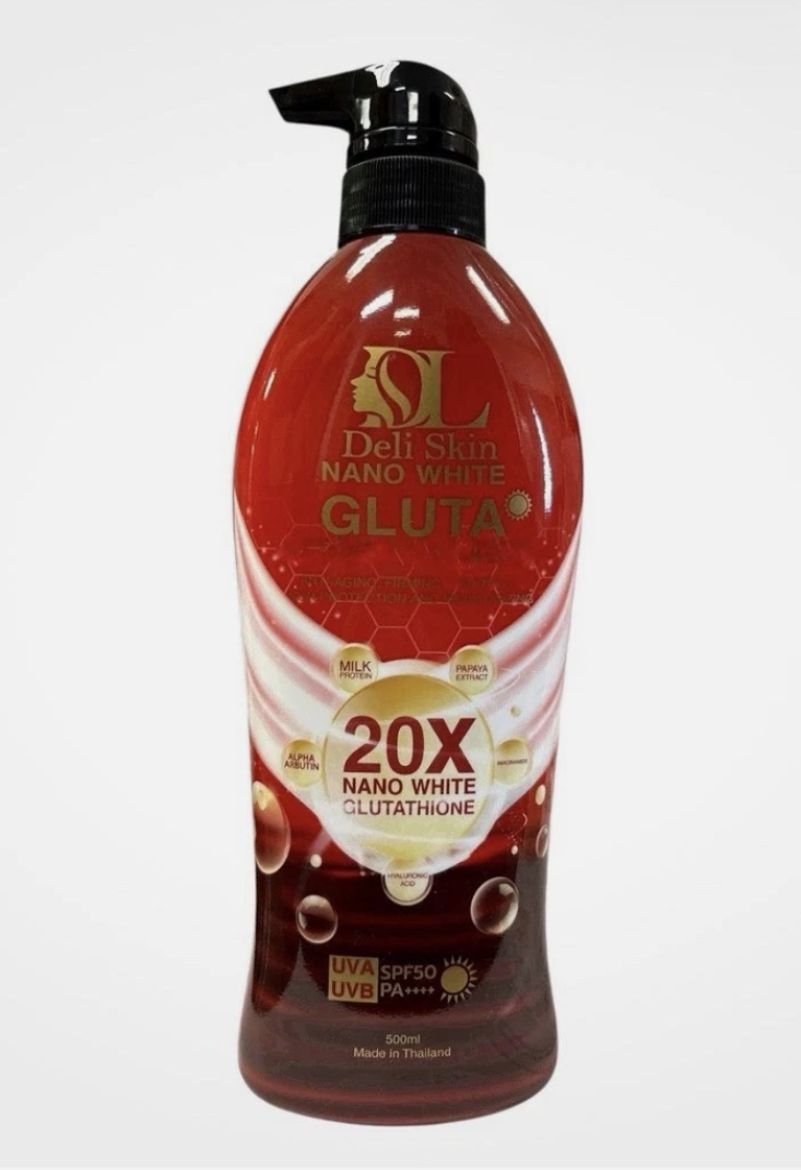 Deli Skin Nano White Gluta (RED) Body Lotion SPF50 PA+++ 500ml