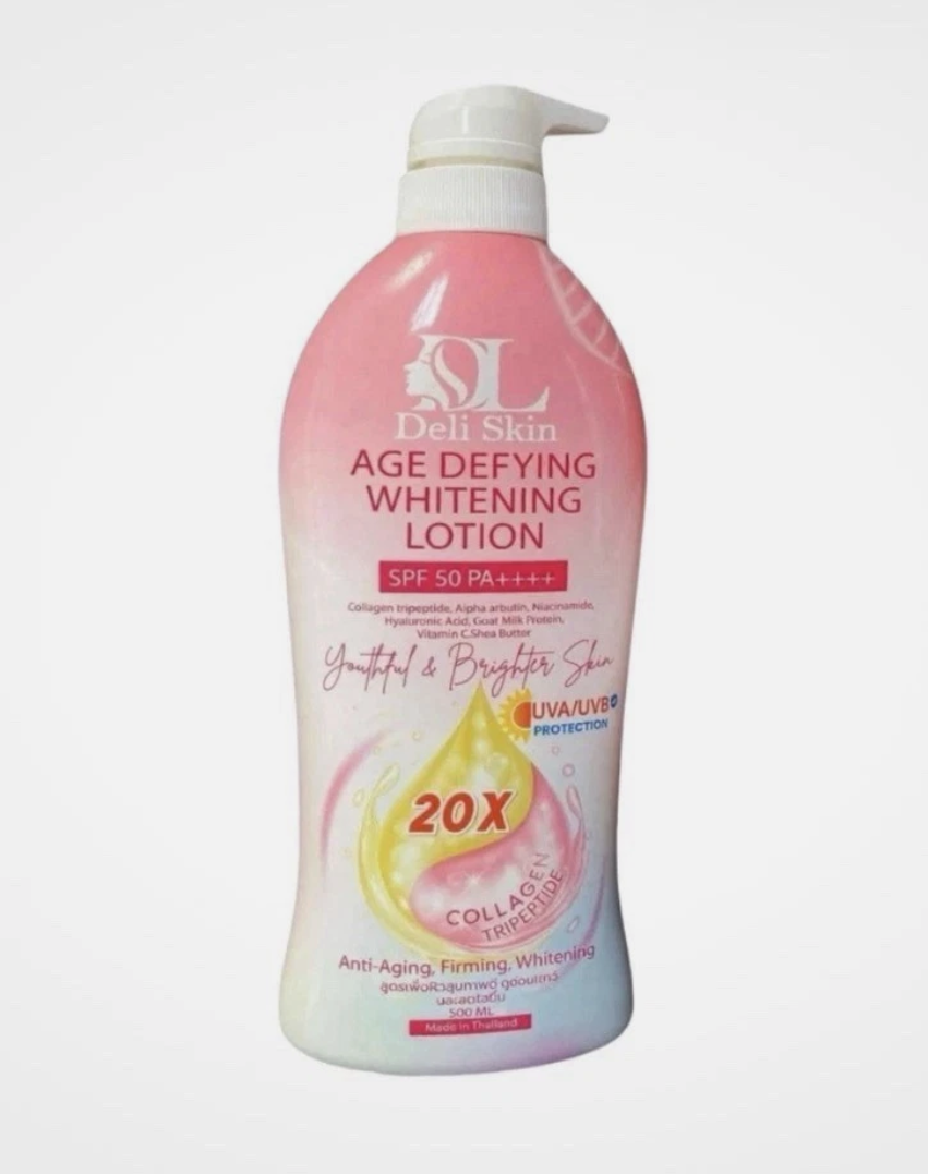 Deli Skin Age Defying Lotion SPF50 PA++++ w/ Collagen & Niacinamide 500ml