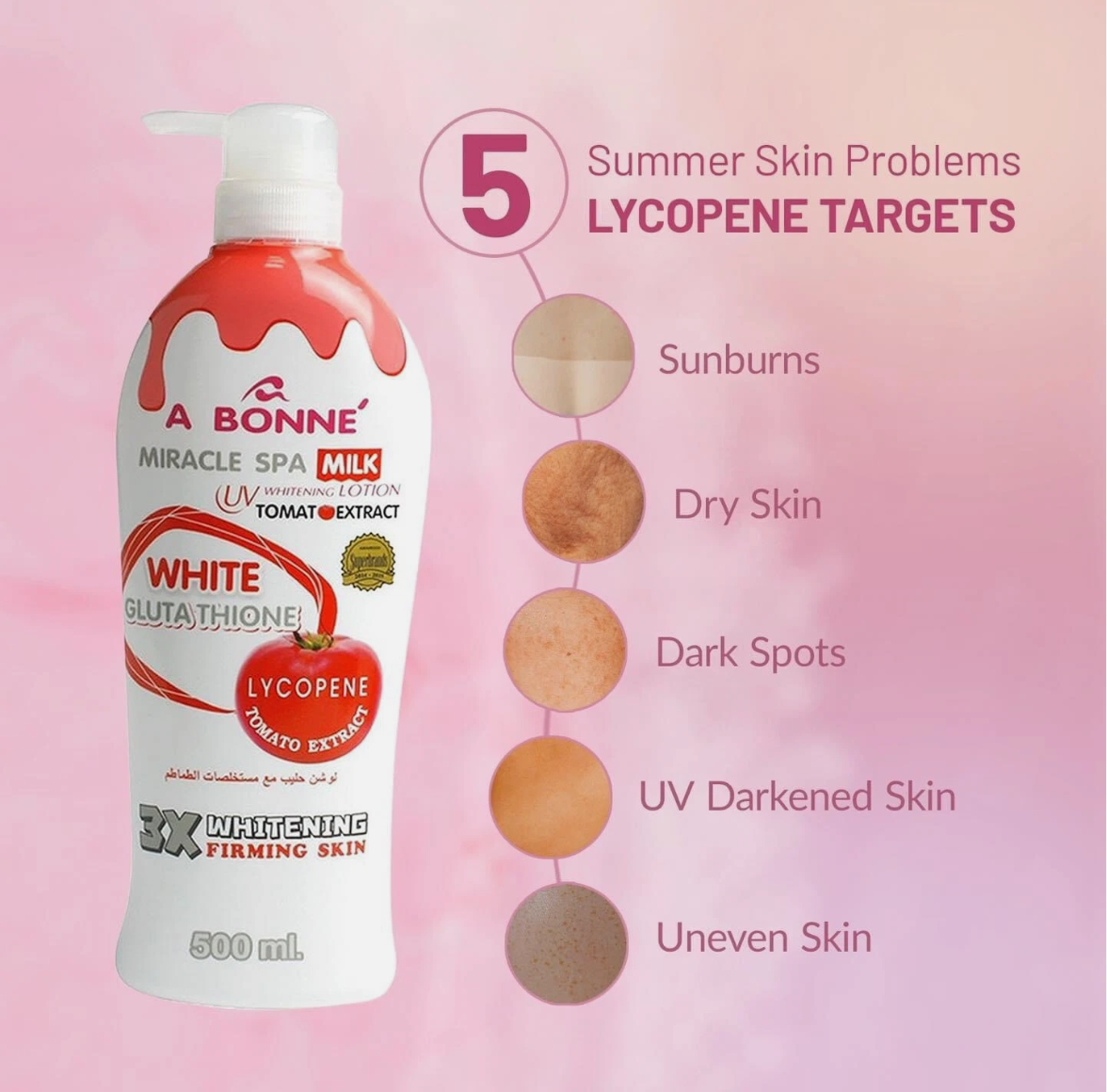 A Bonne Miracle Spa Milk UV Whitening Lotion w/ LYCOPENE 500ml