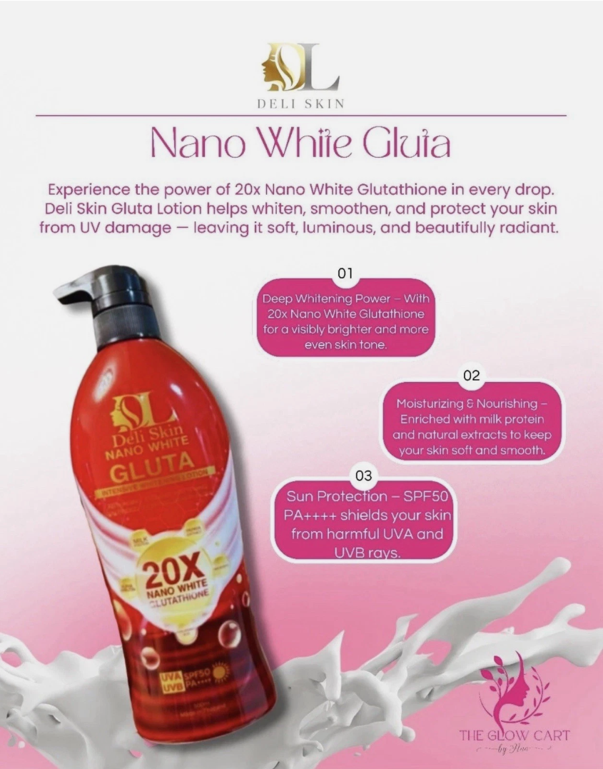 Deli Skin Nano White Gluta (RED) Body Lotion SPF50 PA+++ 500ml
